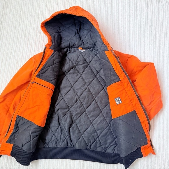 Carharrt J140 Duck Canvas Hooded Blaze Orange Active Jacket | Size XL - Picture 2 of 10